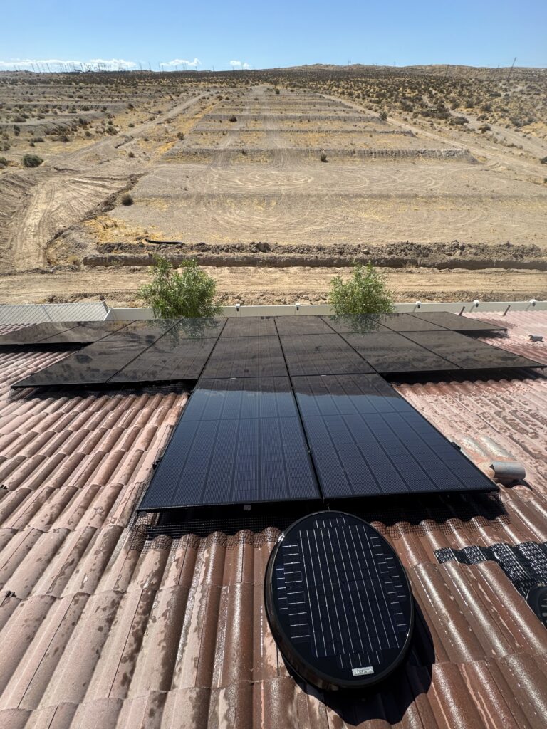 Residential rooftop solar panels on a Southern California home