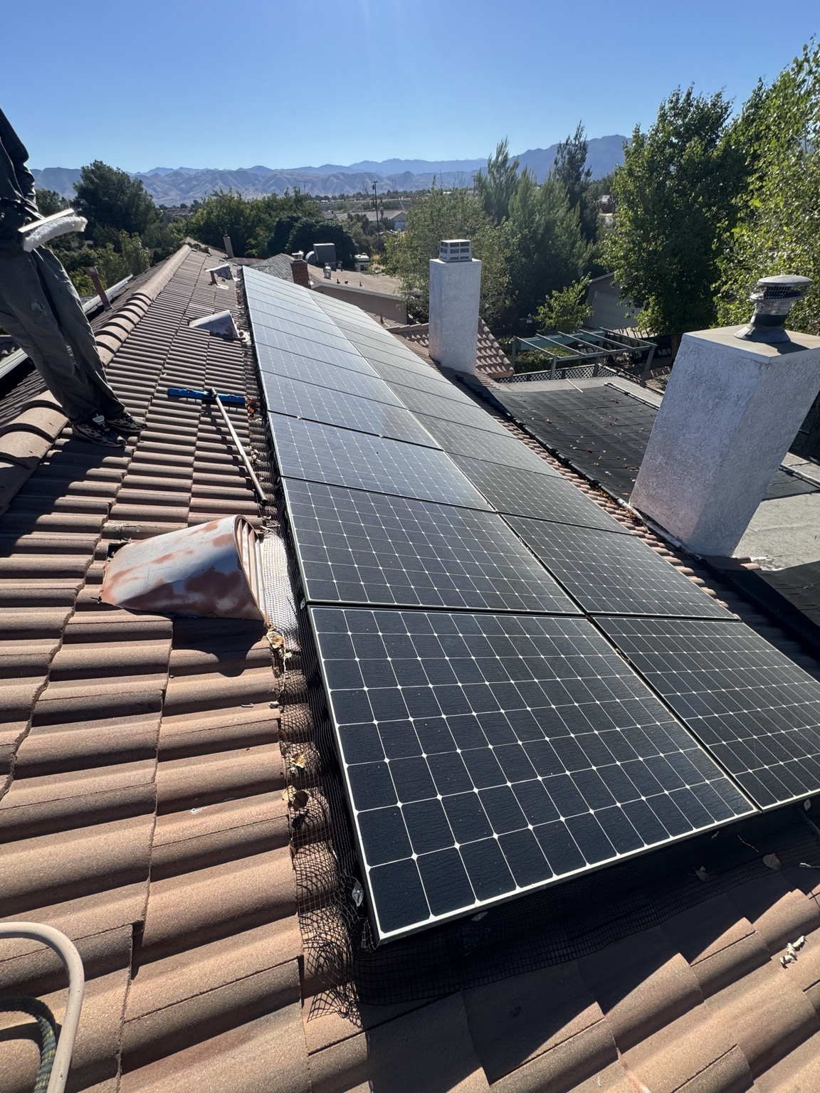 Solar panels before professional cleaning